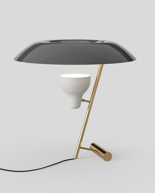 Astep Model 548 Table Lamp Polished Brass Grey